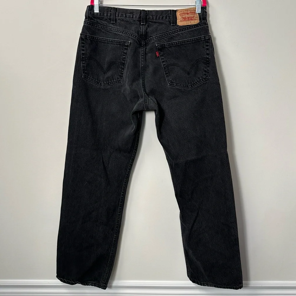 LEVI'S 505 men's black regular fit straight leg jeans, 38x32. - Picture 5 of 7
